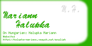 mariann halupka business card